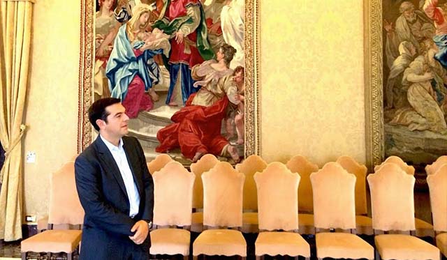 Pope Francis meets with Alexis Tsipras - The Vatican, Rome, September 18